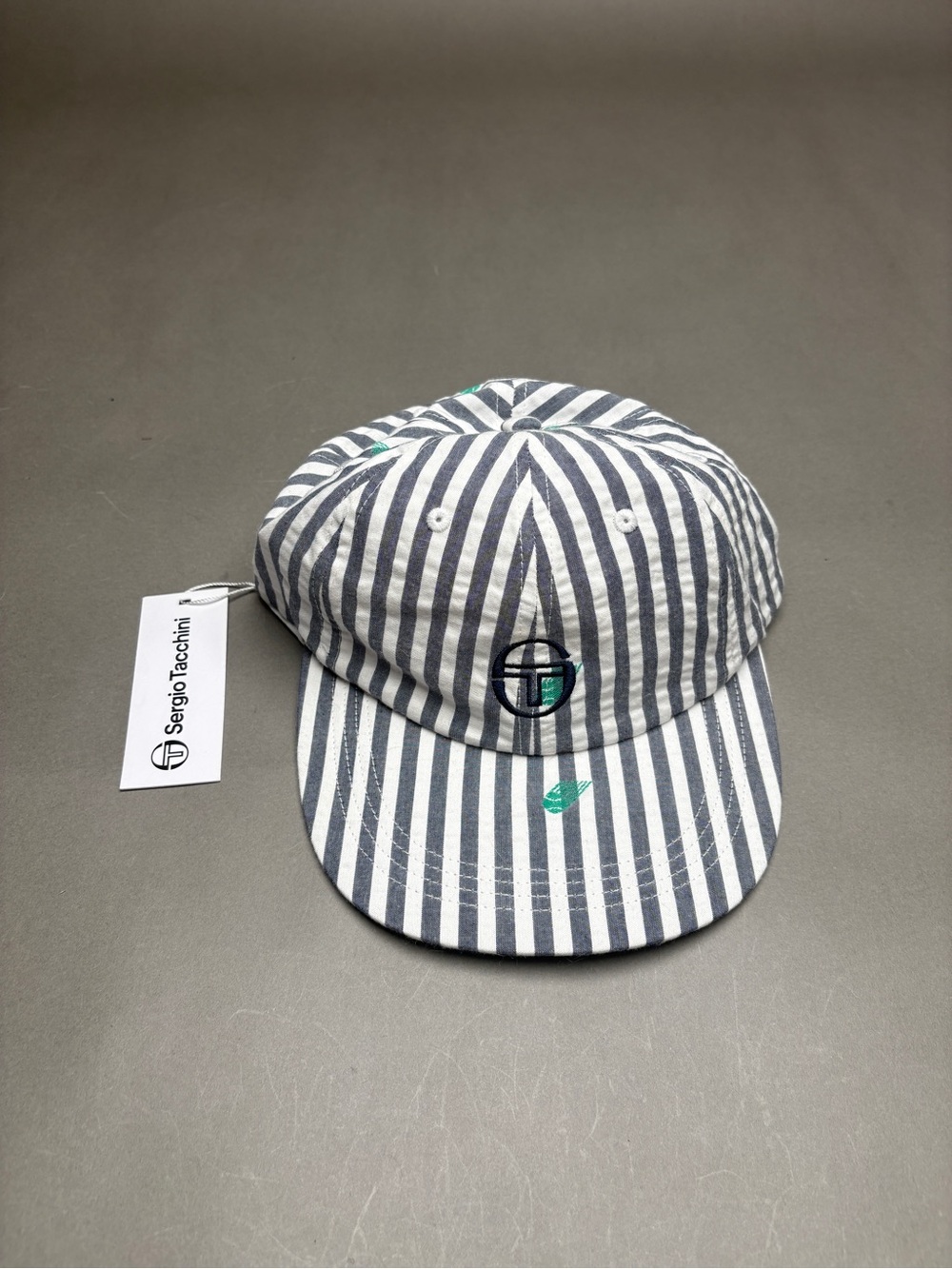 Sergio Tacchini Navy & White Striped Cap with Embroidered Logo